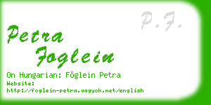 petra foglein business card